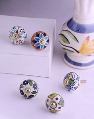 Indian Handmade Cermic Door Handle Lot Of 50 Pc Drawer Cabinet Door pulls