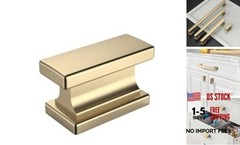Gold Cabinet Knobs 1.46 Inch(37mm) Single 1.46″/37MM Brushed Brass 10 Pack