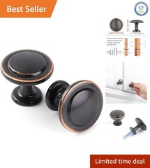 Stylish 10-Pack of Oil Rubbed Bronze 1-1/4 Inch Drawer Knobs for Modern Homes