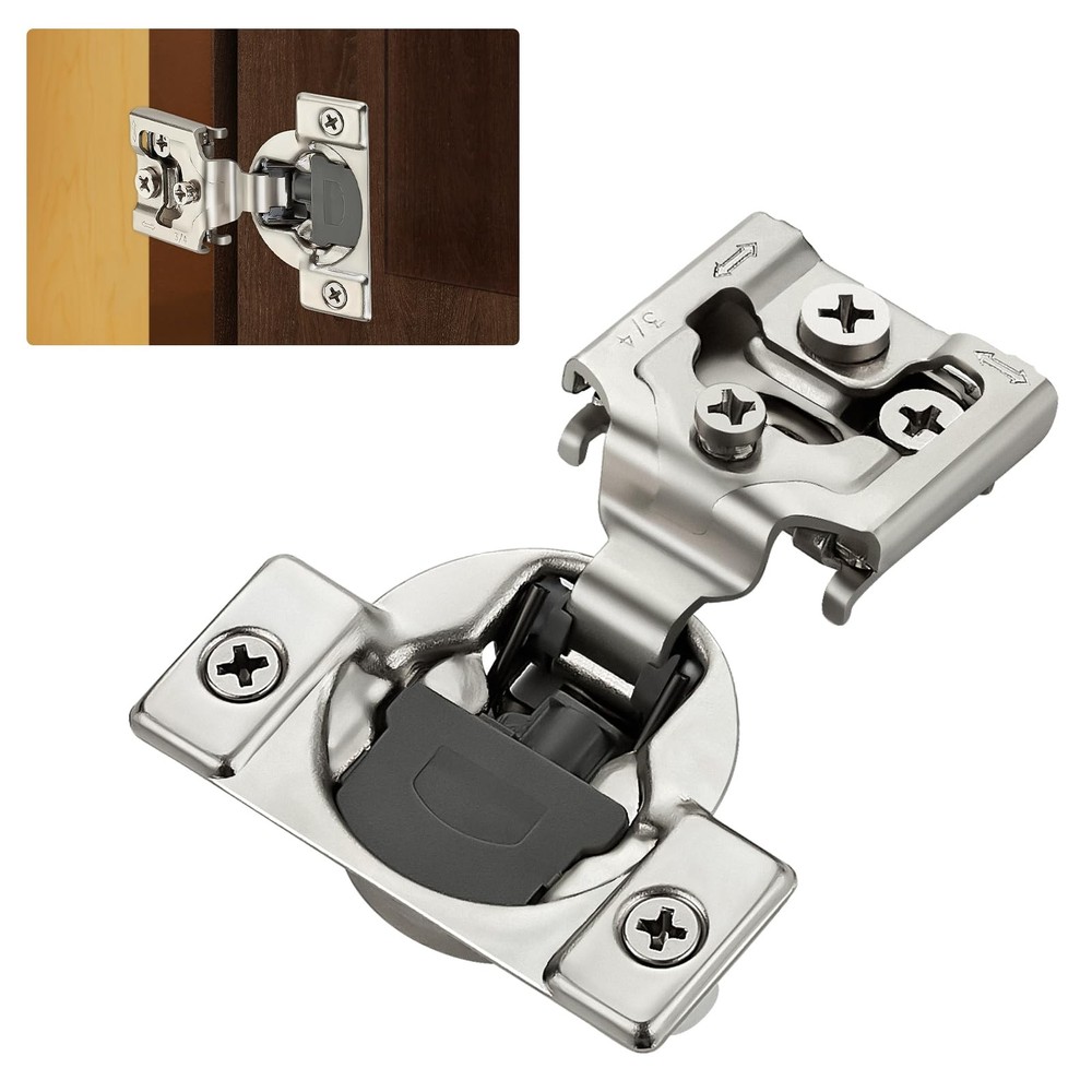 Home Expert Satin Nickel Hinges 3/4″ Overlay 50 Pack