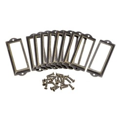 Metal Label Holders, 83x30mm 10pcs File Name Card Tag Label Frame, Bronze Tone