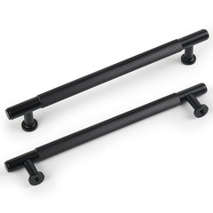 SALISENG Matt Black Kitchen Cabinet Pulls, 5 Pack 6-3/10 Inch Solid Brass Dra…