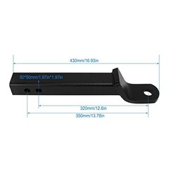 Heavy Duty Trailer Hitch Ball Mount, for 2in Receiver, 430mm Long Forged