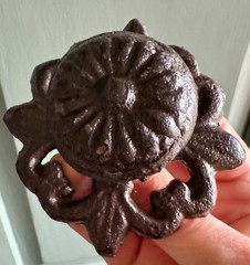 Vintage Old World Moroccan Drawer Cabinet Door Knob Pull BRWN Cast Iron Metal 3″