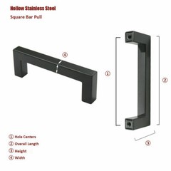 20 Packs Black Matte Cabinet Handles Square Pulls Kitchen Drawer Stainless Steel