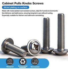 M4 Cabinet Pull Screws Assortment Kit 120pcs 25~50mm Phillips Pan Head