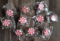 15 Holiday Decorative Knob Covers Red Peppermint Stretchable Pull Over New
