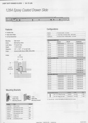 K&V #1284P-600mm-WHITE DRAWER SLIDES, 3/4 EXTENSION, LIGHT-DUTY, WITH SCREWS