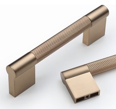 Asidrama 20 Pack 3.75 Inch(96mm) Champagne Bronze Cabinet Pulls Knurled Cabinet