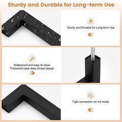 20 Pack Probrico Black Square Kitchen Cabinet Pulls,Hole Centers 6.25inch Stainl