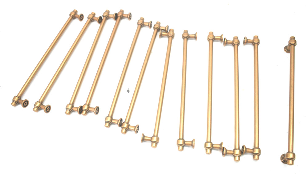 Lot of 12 Cabinet Pull Handles Antique Bronze 10″ Center To Center NO HARDWARE