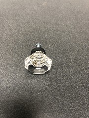 Emtek 86011US19 Old Town Glass 1-1/4 Inch Geometric Cabinet Knob – Flat Black
