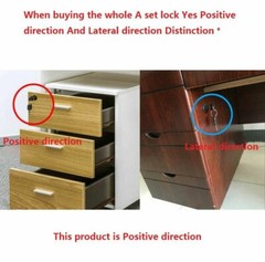 16/19mm Zinc Alloy Office Cabinet Cupboard Drawer Desk Pedestal Lock With 2 Key