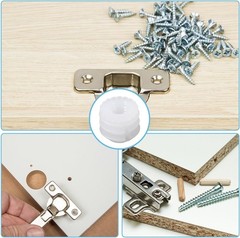 30 Set Furniture Fasteners, Plastic Hinge Dowel Inserts with Stainless Steel …