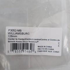 Williamsburg Pull 5-1/16″ Center to Center Matte Black Hickory Hardware P3052-MB