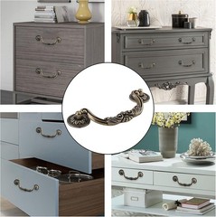 Elegant Bronze Drop Drawer Handles – Set of 5 for Modern & European Furniture