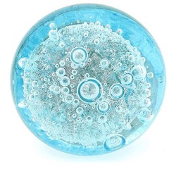 Aqua Blue Bubble Glass Knob Cabinet/Drawer Pulls ( SET OF 9 )