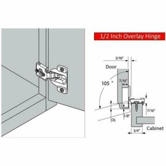 1-200 1/2 Inch Stainless Steel Cabinet Hinges American Home Improvement Hardware