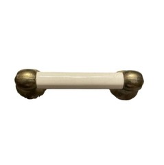 VTG 3 “ Almond Ceramic Gold Finish Drawer Cabinet Pulls Amerock 652 Plate Base