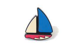 Brainerd PBF956Y-RWB 1 1/2″ x 1 3/4″ Metal Sailboat Cabinet & Drawer Knob