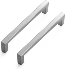 5 Pack Solid 5 Inch Center to Center Slim Square Bar Drawer Handles Kitchen C…