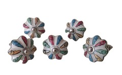 🏵Vintage Set Hand Painted Floral Ceramic Knobs Cabinet Dresser Drawer Pulls 🌺