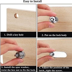 Threaded Tube Lever Lock 16MM 2 Pack Zinc Alloy for Locker and Furniture Use