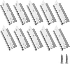 10 Pack 3 Inch Stainless Steel Folding Hinges for Door Window Wooden Chest Box