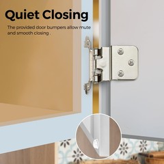 Brushed Nickel Cabinet Hinges 3/8 Inch Inset Self Closing 5 Pairs 10 Pack