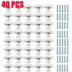 40PCS Stainless Steel Door Knobs Cabinet Handles Cupboard Drawer Kitchen Pulls