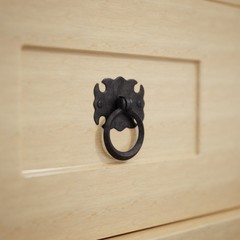 Renovators Supply Cabinet Pull 2.75″ Wrought Iron Swing Handle Black Drawer Pull