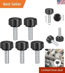 5 Pcs M5 x 20mm Smooth Black Knurled Clamping Knobs for Secure Grip