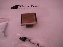 Square 1-1/4 Inch In BSN, AB and ORB Finish Kitchen Cabinet Handle Knob #1071
