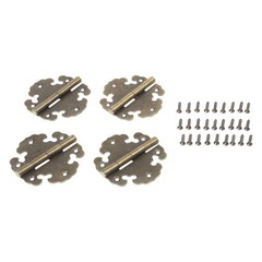 4 Pieces of Decorative Iron Hinges for Enhancing For Wooden Doors and Cabinets