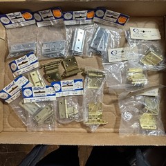 Lot of 26 (13 pair) Cabinet Hinges National Mfg Assorted Brass Zinc Made in USA