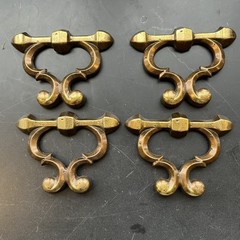 Vintage French Provincial Drawer Pulls Lot Of 4 Keeler Brass Heavy Regency Style