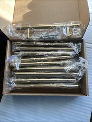 Haidms 10 Pack Brushed Brass Kitchen Cabinet Pulls 4” Hole Center ~ New