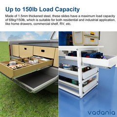 VADANIA 16″ Heavy Duty Drawer Slide Locking #D51