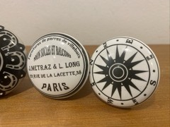 Painted Drawer Pulls Cabinet Knobs Paris Directions Etc. – Set of 4