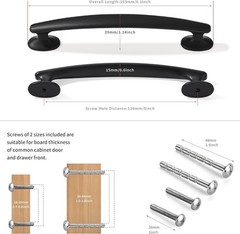 Dosoye 10 Pack 5″（128mm） Cabinet Pulls Matte Black Kitchen Hardware Drawer Handl