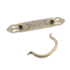 2 PCS Antique Flat Bronze Cabinet Pulls Brass Engraved Retro Handles 3 Inch