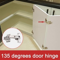 2 PCS 135 Degree Corner Cabinet Door Hinges Full-Overlay Concealed Hardware