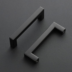 Matte Black Square Cabinet Handles Drawer Pulls 4 Inch 30 Pack | Stainless Steel