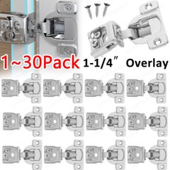 1-1/4″ Overlay Soft Close 105 Degree 2 Cam Press in Face Frame Cabinet Hinge Lot