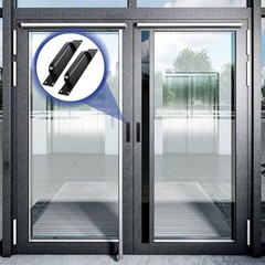 2 Black Sliding Door Handle Ergonomic Aluminum Alloy Hardware Daily Use
