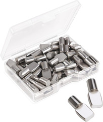 50PCS 6mm Metal Shelf Support Pegs Cabinet Shelf Pins Spoon Shape Silver