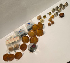 Assorted cabinet Hardware Lot Knobs Wood Metal Hinges MCM 28+