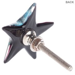 1 Starfish Blue Nautical Star Glass Knob Cabinet Drawer Pulls Handle Beach Decor