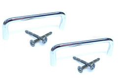 2 -Stanley Wire Pulls Bright Chrome 4483-1/2 3-1/2″cc Solid Brass Cabinet Drawer