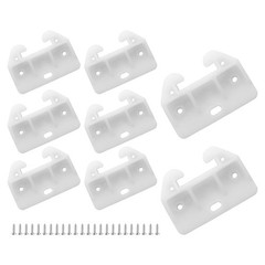 Unlorspy 8 PCS White Plastic Drawer Guides Track Rail Slides